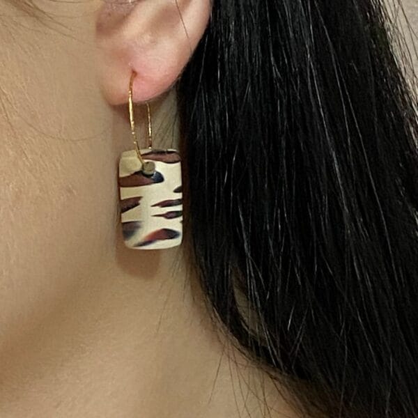 Χειροποίητα εντυπωσιακά σκουλαρίκια animal print από πολυμερή πηλό