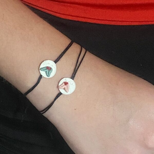 Χειροποίητο βραχιόλι χριστουγεννιάτικο γκι από πολυμερή πηλό