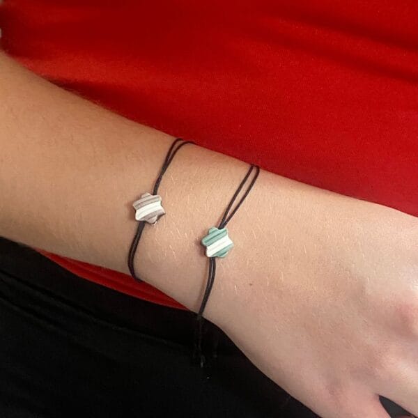 Χειροποίητο βραχιόλι χριστουγεννιάτικο πλεκτό  από πολυμερή πηλό