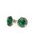 Σκουλαρίκια καρφωτά με αλπακά και κρύσταλλα σε emerald χρώμα